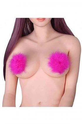 Tüylü Pembe Göğüs Ucu Kapatıcı